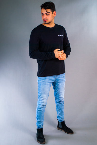 Long Sleeve Black T-Shirt | Long Black T-Shirt For Men | Krdoandco