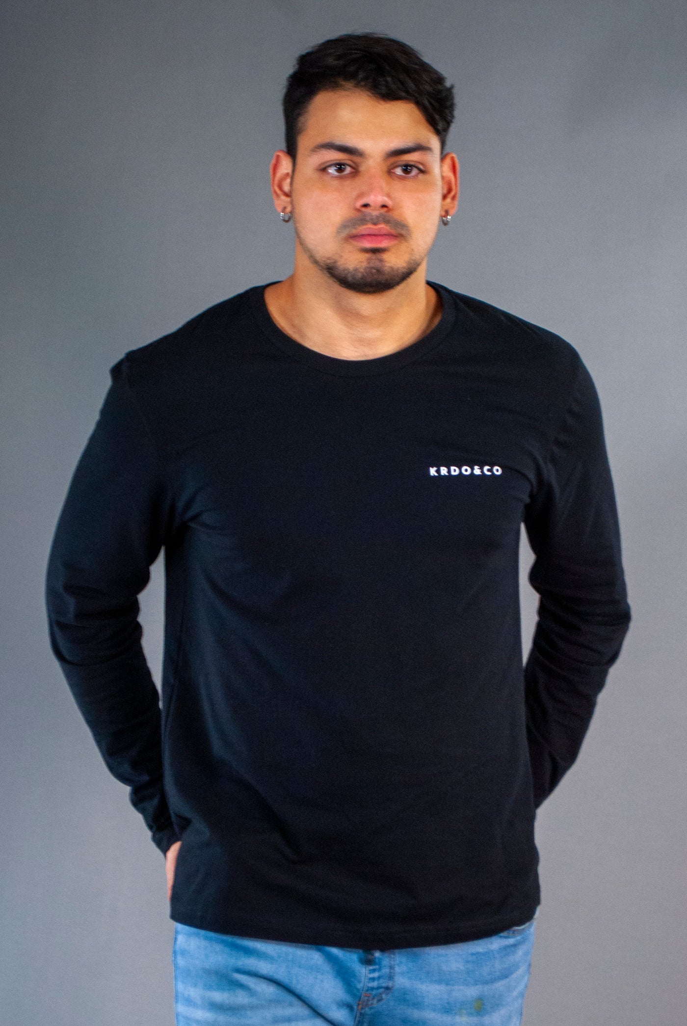 Long Sleeve Black T-Shirt | Long Black T-Shirt For Men | Krdoandco