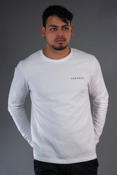 White Long Sleeve T- Shirt | Long Sleeve White T-shirt | Krdoandco