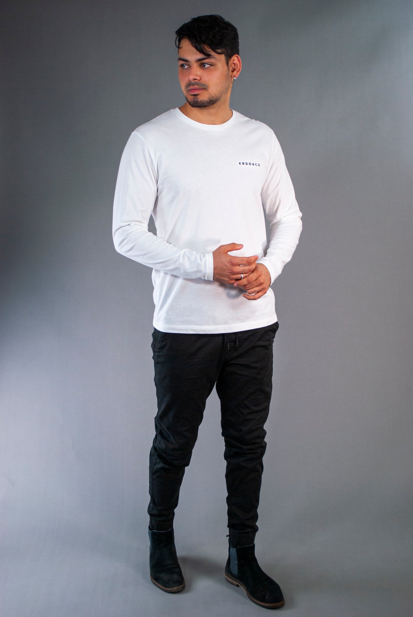 White Long Sleeve T- Shirt | Long Sleeve White T-shirt | Krdoandco